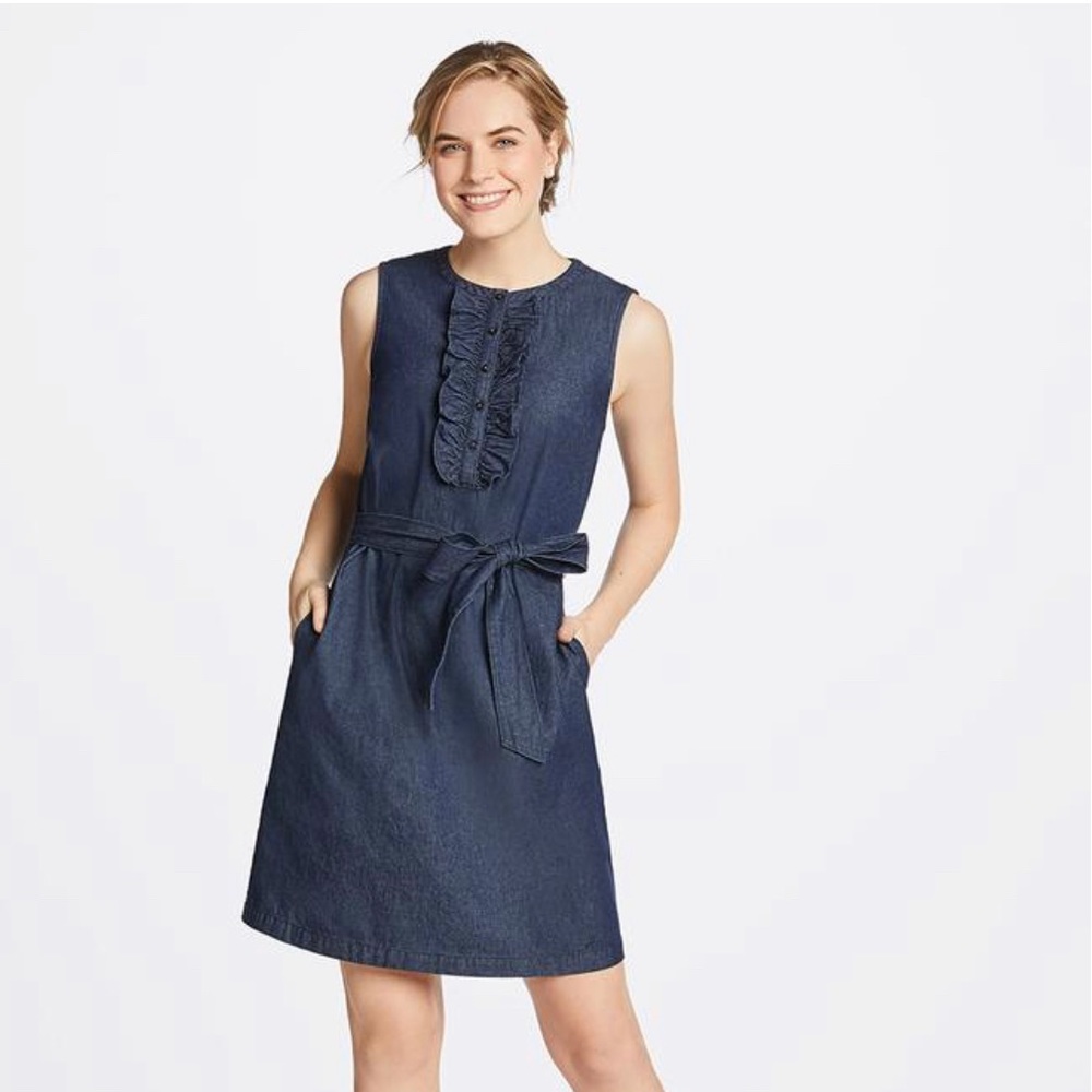 Draper James Chambray Belted Dress, XL